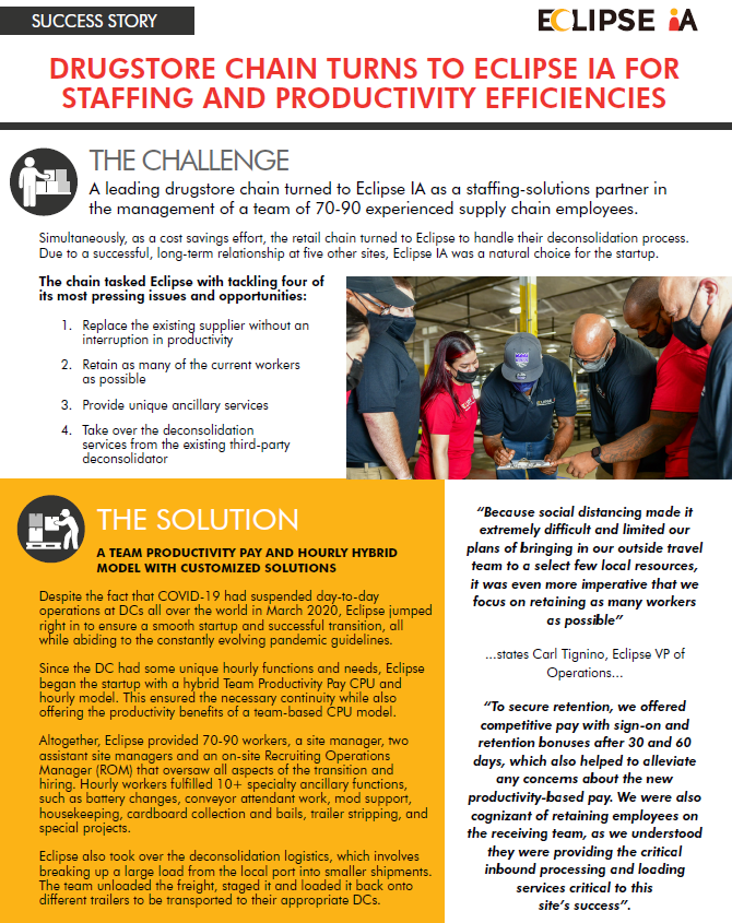 Case Studies Rite Aid Supply Chain Staffing Agency Eclipse IA